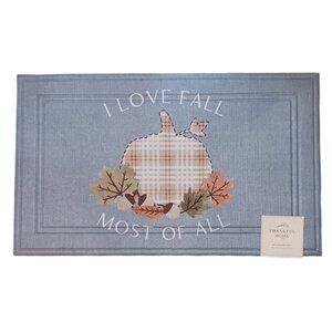 "I Love Fall Most Of All" Outdoor Mat 18'' x 30'' Blue Thankful Home Decor